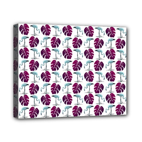 Flamingo Leaf Patttern Blue Canvas 10  X 8  (stretched) by snowwhitegirl