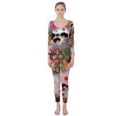 Pattern Patchwork Long Sleeve Catsuit by snowwhitegirl