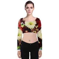 Flowers 1776585 1920 Velvet Long Sleeve Crop Top