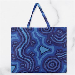 Aboriginal Art - Blue Campsites Zipper Large Tote Bag by hogartharts