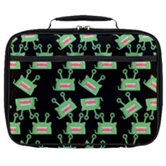 Green Alien Monster Pattern Black Full Print Lunch Bag