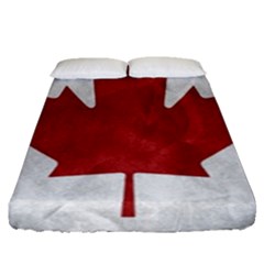 Canada Grunge Flag Fitted Sheet (queen Size) by Valentinaart