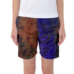 Colored Rusty Abstract Grunge Texture Print Women s Basketball Shorts by dflcprints