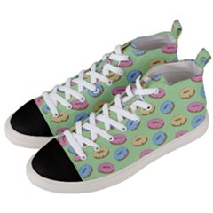 Donuts Pattern Men s Mid-top Canvas Sneakers by Valentinaart