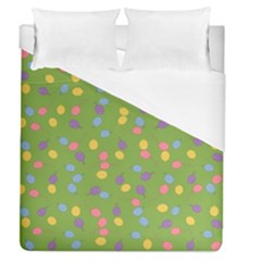 Balloon Grass Party Green Purple Duvet Cover (queen Size)