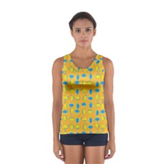 Lemons Ongoing Pattern Texture Sport Tank Top  by Celenk