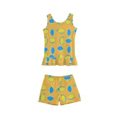 Lemons Ongoing Pattern Texture Kid s Boyleg Swimsuit