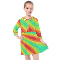 Graphic Kaleidoscope Geometric Kids  Quarter Sleeve Shirt Dress