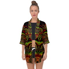 Fractal Art Artwork Design Open Front Chiffon Kimono