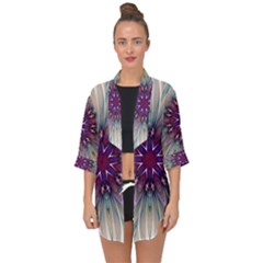 Mandala Kaleidoscope Ornament Open Front Chiffon Kimono