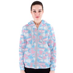 Transgender Pride Hearts; A Cute Trans Pride Motif! Women s Zipper Hoodie by PrideMarks