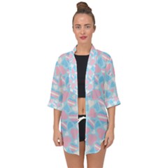 Transgender Pride Hearts; A Cute Trans Pride Motif! Open Front Chiffon Kimono by PrideMarks