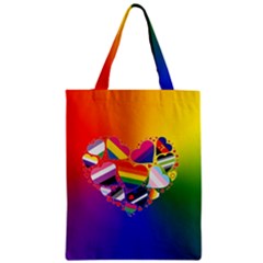 Lgbt Community Pride Heart Zipper Classic Tote Bag by PrideMarks