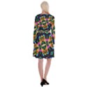 Butterfly Color Pop Art Long Sleeve Velvet Front Wrap Dress View2