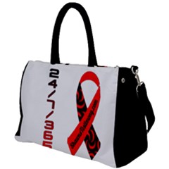 24/7/365 Sickle Cell Awareness Duffel Travel Bag by shawnstestimony