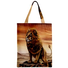 Golden Lion Zipper Classic Tote Bag by ArtByThree