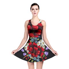 Flower Decoration Bouquet Of Flowers Reversible Skater Dress by Sapixe