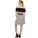 B/W abstract pattern 1 Off Shoulder Chiffon Dress View2