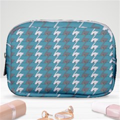 Swan Herd Houndstooth Pattern  Make Up Pouch (small) by emilyzragz