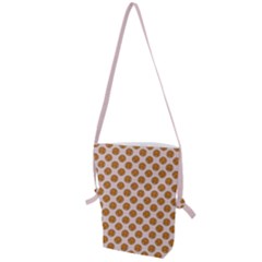 Waffle Polka Dot Pattern Folding Shoulder Bag