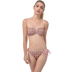 Qt Pie Polka Dot Pattern Twist Bandeau Bikini Set by emilyzragz