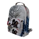 Christmas, Cute Bird With Horse Flap Pocket Backpack (Large) View1