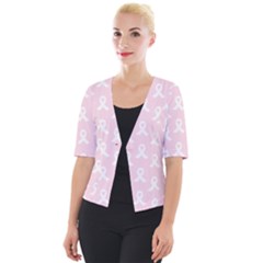 Pink Ribbon - Breast Cancer Awareness Month Cropped Button Cardigan by Valentinaart