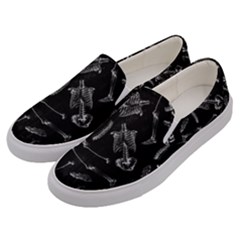 Human Skeleton Pattern - Halloween  Men s Canvas Slip Ons by Valentinaart