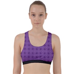 Pattern Spiders Purple And Black Halloween Gothic Modern Back Weave Sports Bra by genx