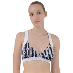 Pattern Eyeball Black And White Naive Stripes Gothic Halloween Sweetheart Sports Bra by genx