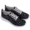 Funny Cat Pattern organic style minimalist on black background Men s Lightweight Sports Shoes View3