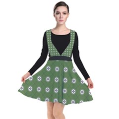 Logo Kekistan Pattern Elegant With Lines On Green Background Plunge Pinafore Dress by snek