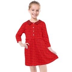 Maga Make America Great Again Usa Pattern Red Kids  Quarter Sleeve Shirt Dress by snek