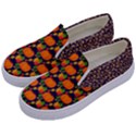 Orange & Purple Cute Pumpkins Print Kids  Canvas Slip Ons View2