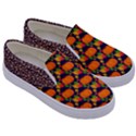 Orange & Purple Cute Pumpkins Print Kids  Canvas Slip Ons View3