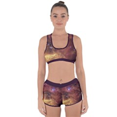 Cosmic Astronomy Sky With Stars Orange Brown And Yellow Racerback Boyleg Bikini Set by genx