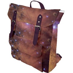 Cosmic Astronomy Sky With Stars Orange Brown And Yellow Buckle Up Backpack by genx