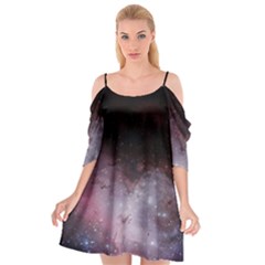 Eagle Nebula Wine Pink And Purple Pastel Stars Astronomy Cutout Spaghetti Strap Chiffon Dress by genx