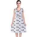 Tape Cassette 80s Retro GenX Pattern black and White V-Neck Midi Sleeveless Dress  View1