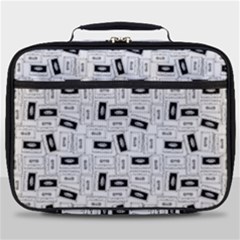 Tape Cassette 80s Retro Genx Pattern Black And White Full Print Lunch Bag by genx