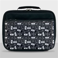 Tape Cassette 80s Retro Genx Pattern Black And White Lunch Bag by genx