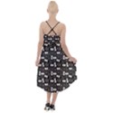 Tape Cassette 80s Retro GenX Pattern black and White High-Low Halter Chiffon Dress  View2