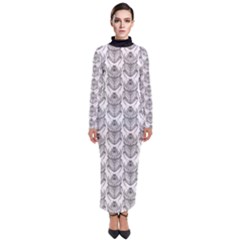 Scarab Pattern Egyptian Mythology Black And White Turtleneck Maxi Dress by genx