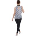 Scarab Pattern Egyptian Mythology Black and White Sleeveless Top View2