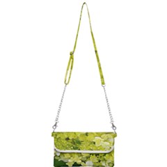 Elegant Chartreuse Green Limelight Hydrangea Macro Mini Crossbody Handbag by myrubiogarden