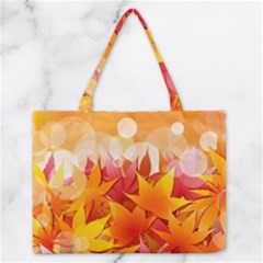 Autumn Background Maple Leaves Bokeh Zipper Medium Tote Bag by Wegoenart