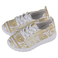 Gold Foil Notre Dame Church Paris Kids  Lightweight Sports Shoes by Wegoenart