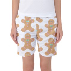 Pattern Christmas Biscuits Pastries Women s Basketball Shorts by Simbadda