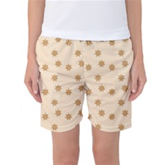 Pattern Gingerbread Star Women s Basketball Shorts by Simbadda