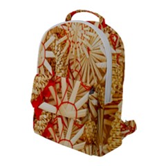 Christmas Straw Xmas Gold Flap Pocket Backpack (large) by Wegoenart